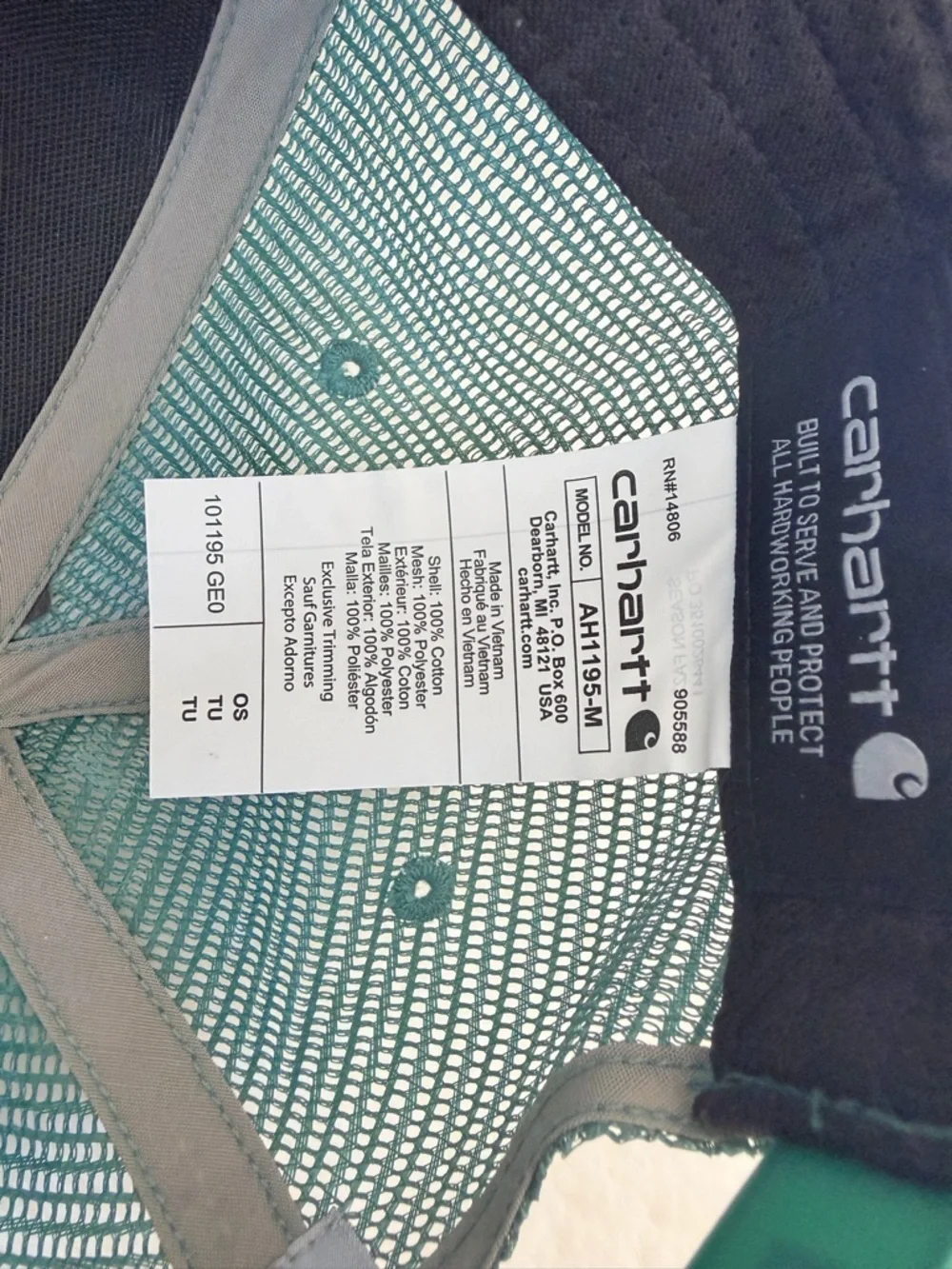 Carhartt Canvas Mesh-Back Logo Graphic Cap - Color Geo - Trucker Hat - Picture 9 of 11